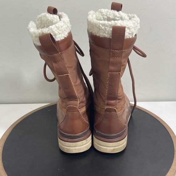 Cole Haan Waterproof Boots Womens Size 7B Sherpa Leather Winter Lace Up Shoes - Picture 8 of 11